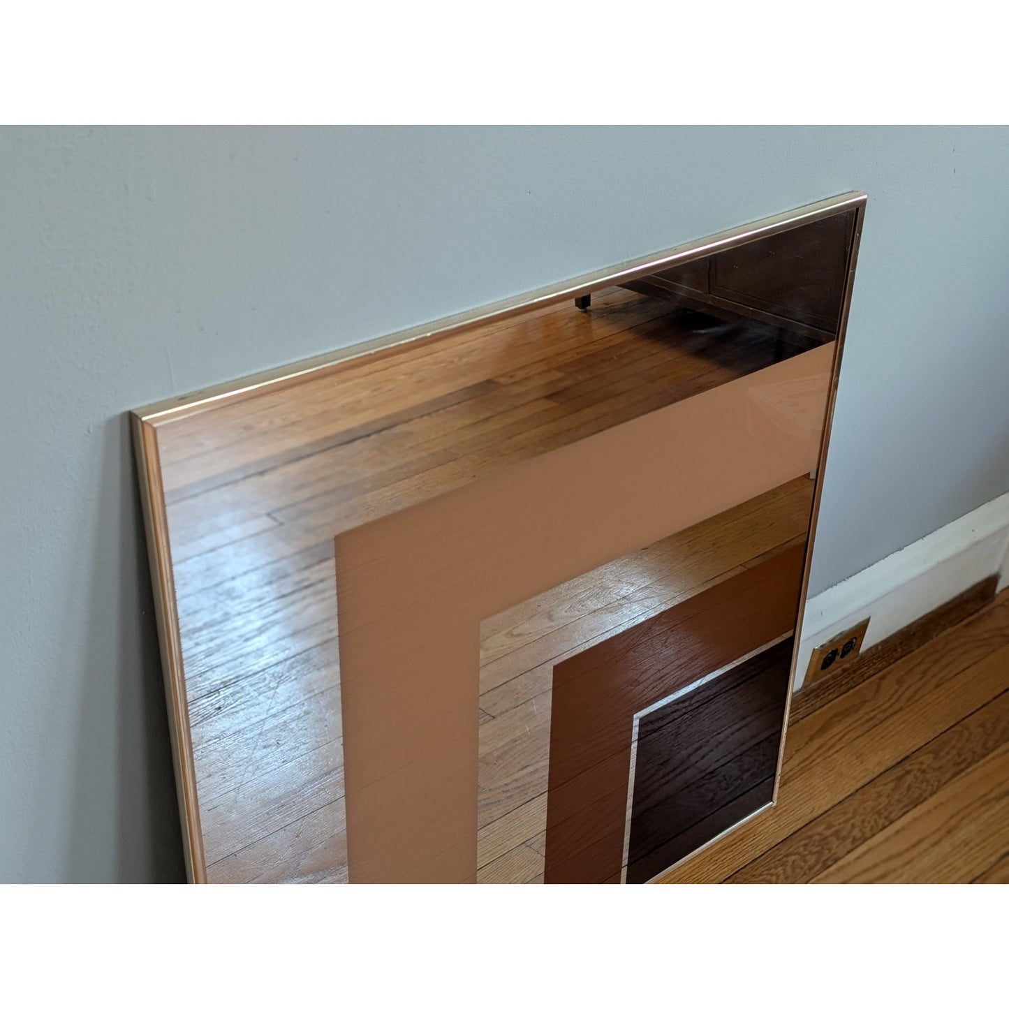 Vintage MCM Abstract Mirrored Wall Art 30x30 Mid Century Modern