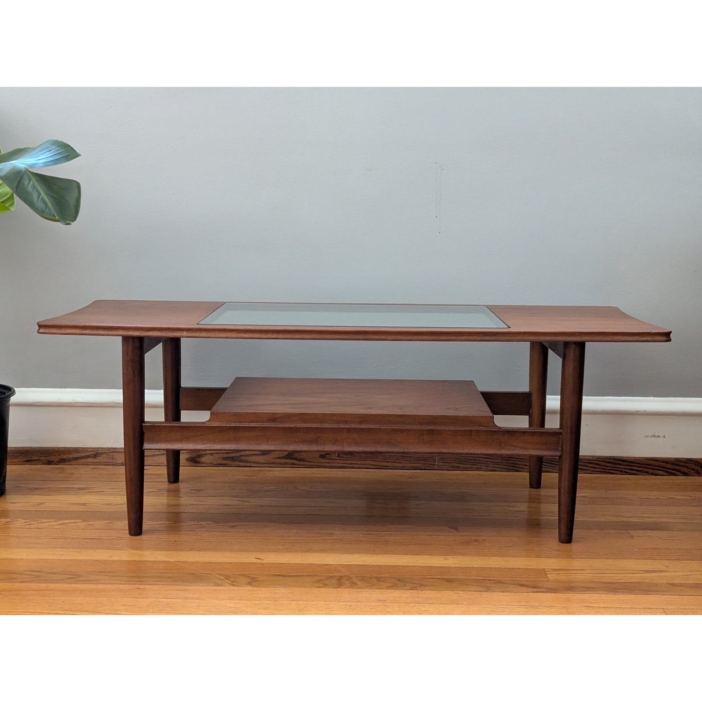 Vintage Mid Century Modern Teak and Glass Coffee Table