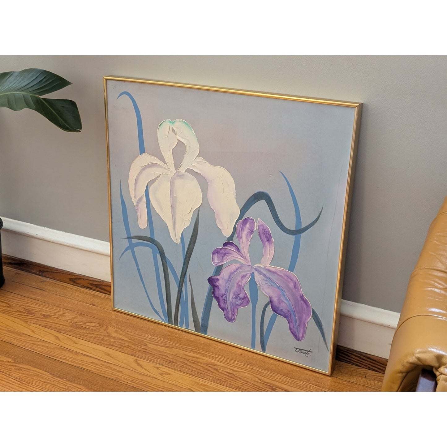Vintage Retro T. Randle Lily Painting