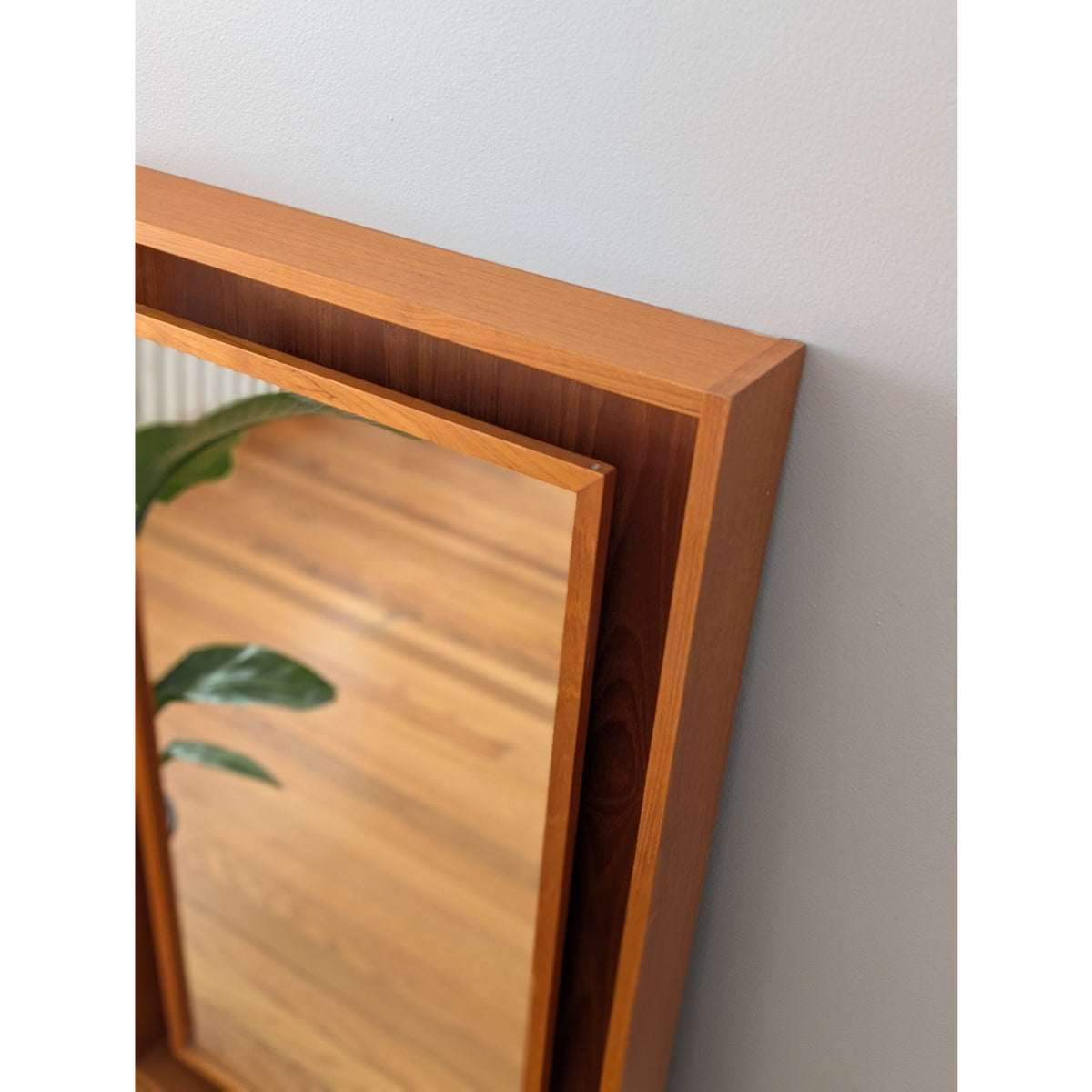 Teak Danish Modern Backlit Mirror by Pedersen & Hansen – Mid-Century Modern — additional view 3
