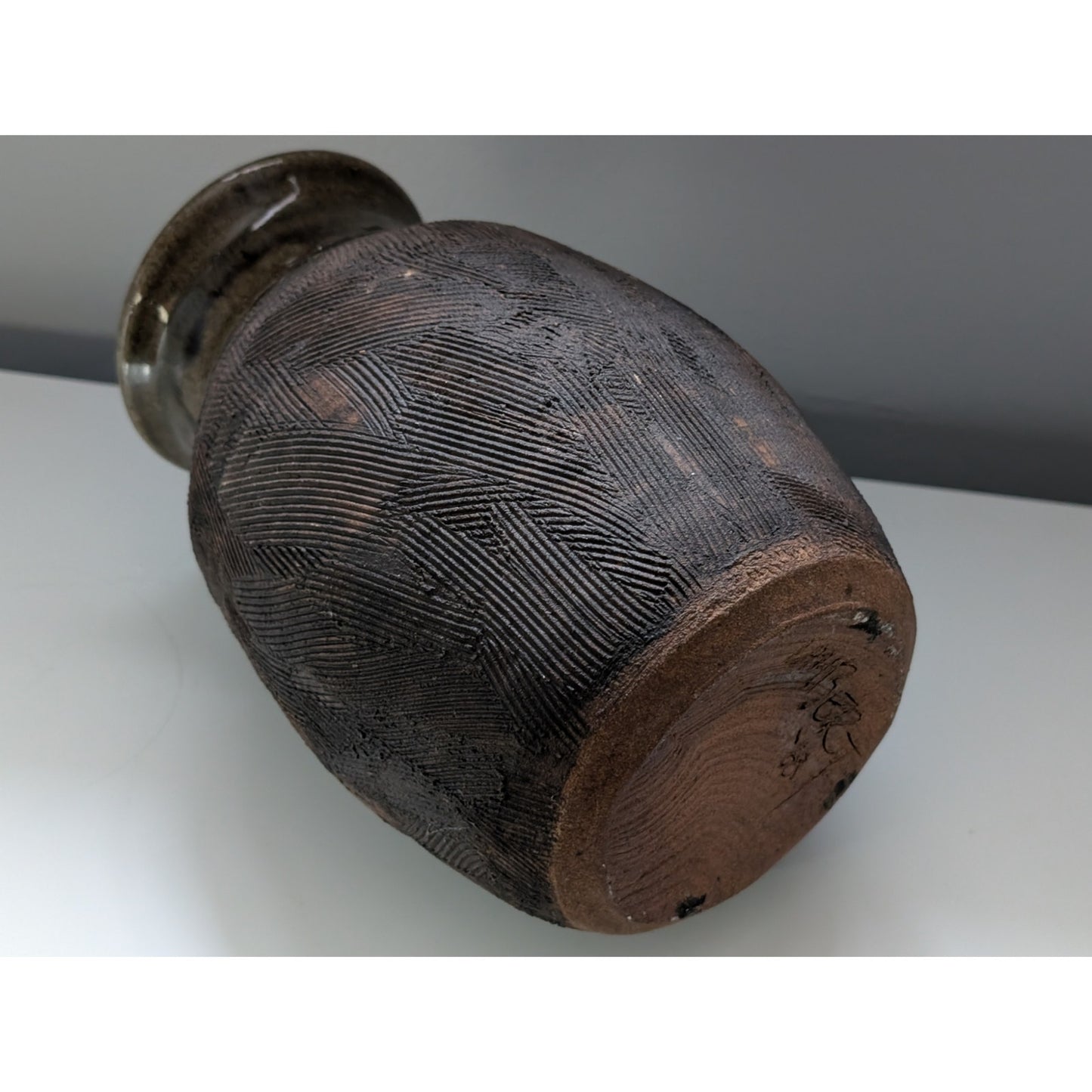 Vintage Mid Century Modern Studio Pottery Vase Signed Lambert, '68 Nice Texture