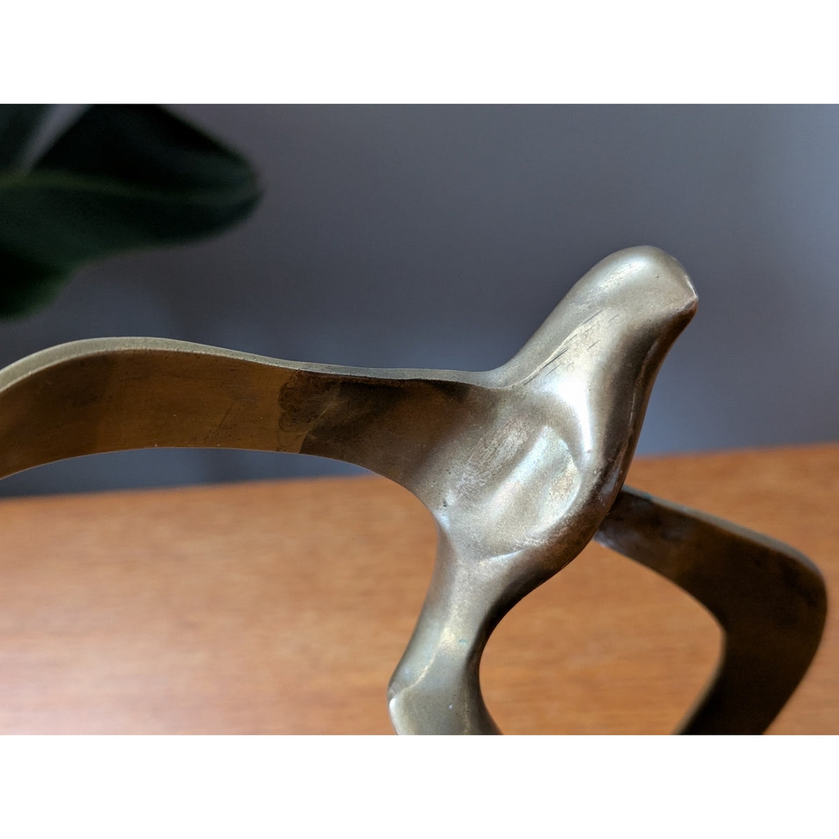 Vintage Mid-Century Modern Solid Brass Seagull Sculpture — additional view 4
