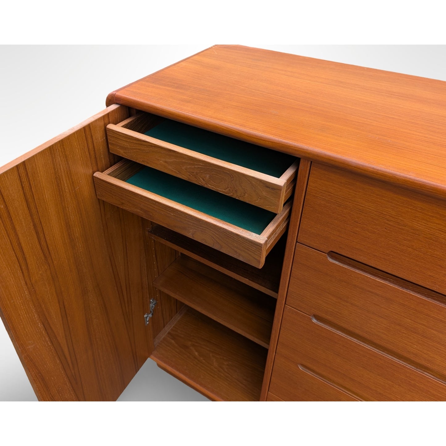 Vintage Danish Modern Teak Wardrobe Dresser Chest of Drawers Dresser