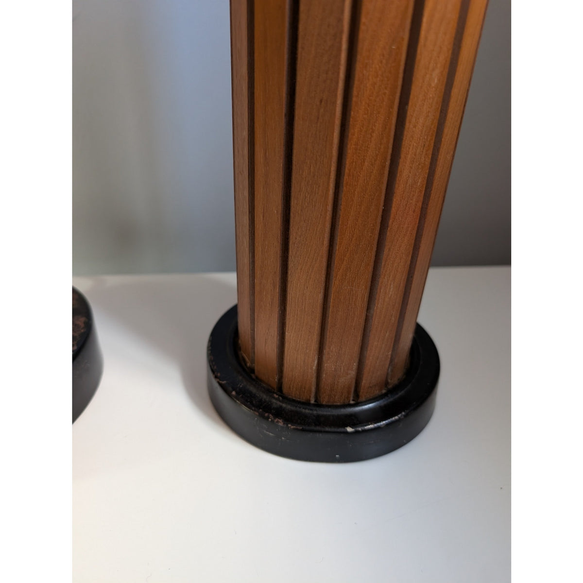 Pair of Vintage Mid-Century Modern “Gruvwood” Walnut Table Lamps — additional view 5