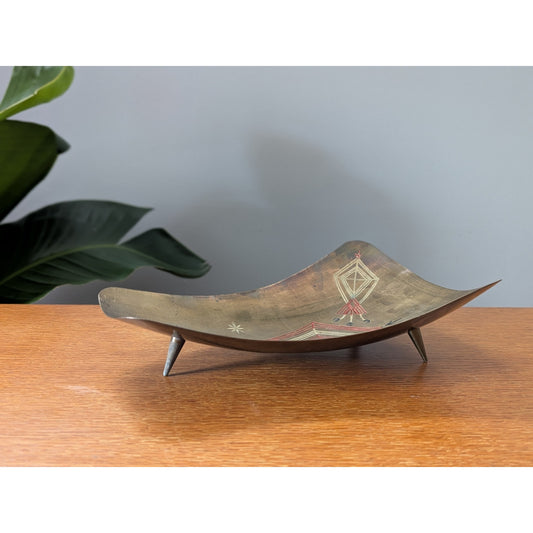 Vintage Mid-Century Modern Brass Tray