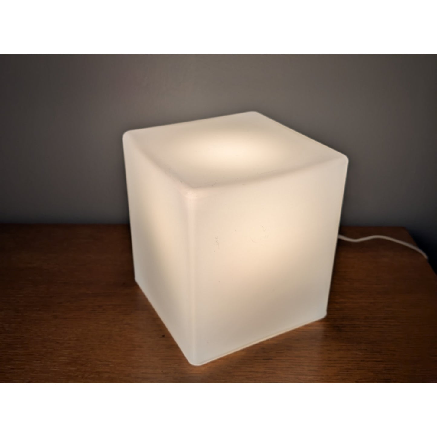 Rare Laurel Lamp Co Frosted Glass Cube Lamp Mid Century Modern 1970s Vintage