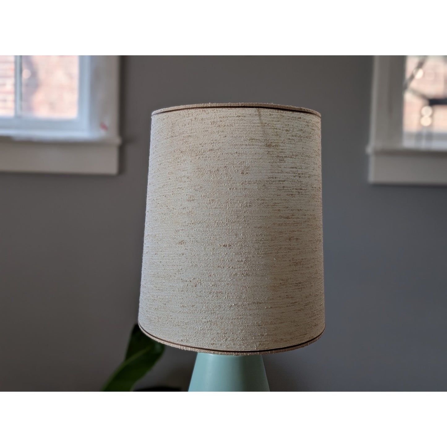 Vintage Mid-Century Modern Robins Egg Blue Ceramic Lamp with Shade