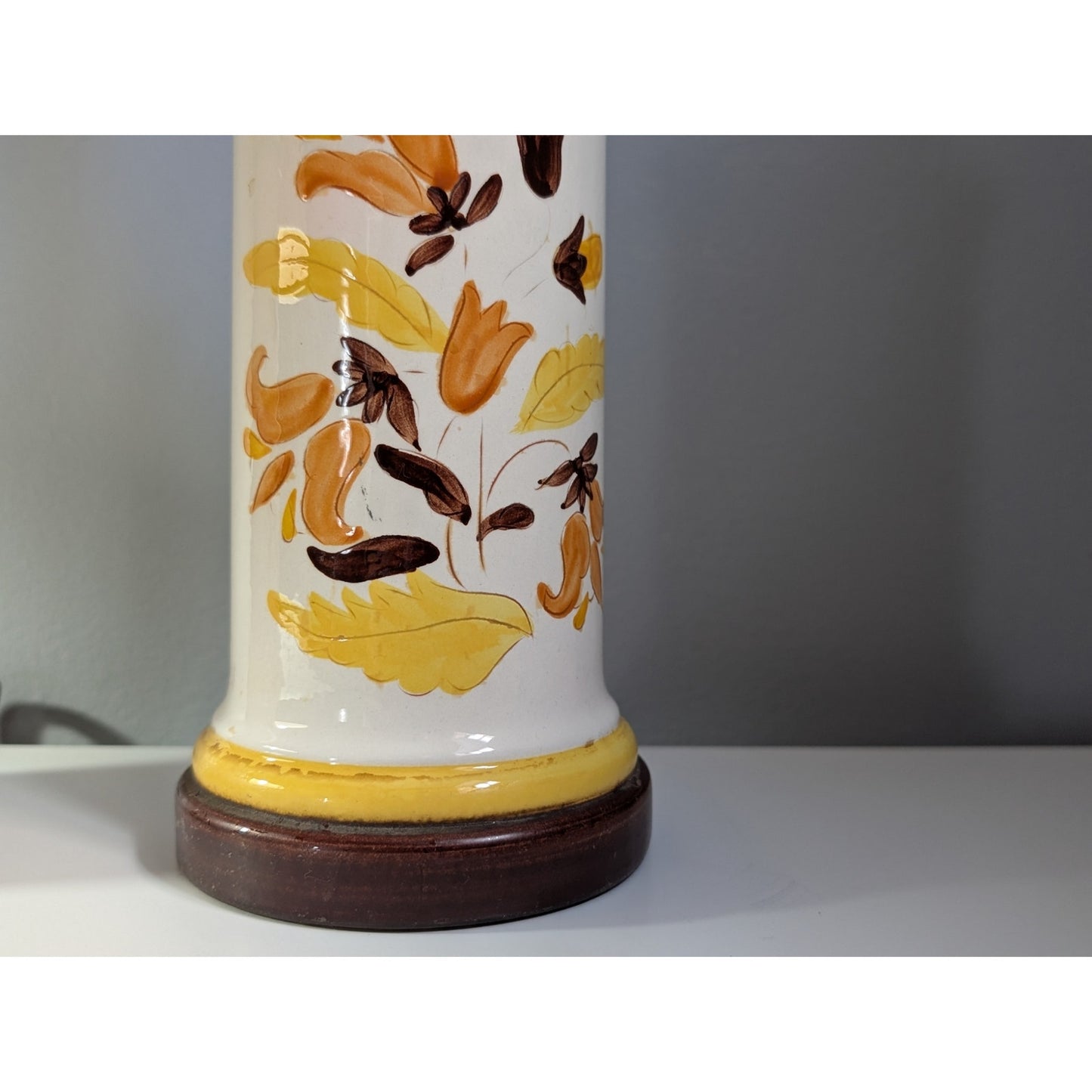 Vintage Pair of Italian Pottery Table Lamps, Mid-Century Modern