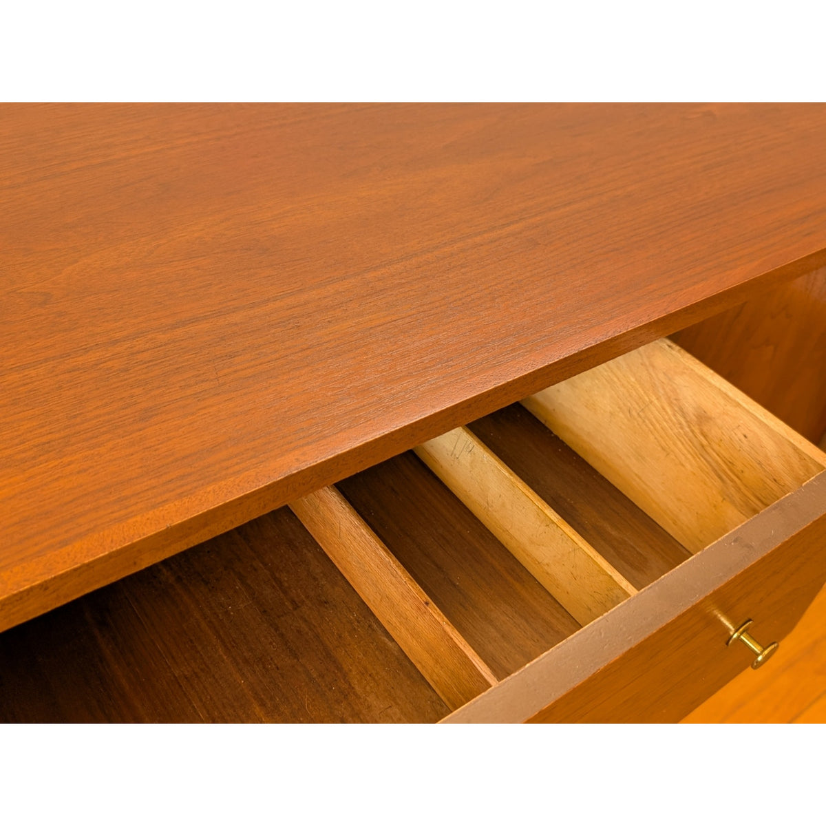 Restored Mid Century Modern Credenza by Blowing Rock Furniture – Brass Accents — additional view 5