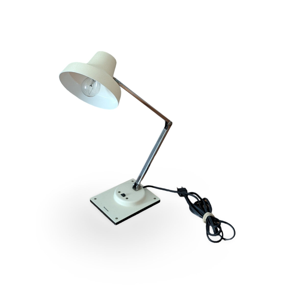 Vintage White Mid-Century Modern Tensor Desk Lamp with Articulating Head — additional view 2