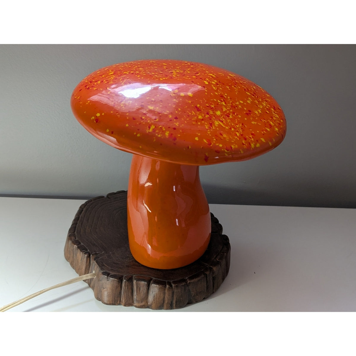 Vintage Mid-Century Modern Pottery Mushroom Lamp, One-of-a-Kind — additional view 5