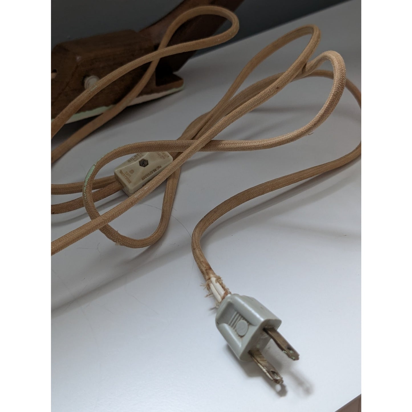 Vintage Mid-Century Modern Wall-Mount Swing Arm Pendant Lamp Frosted Glass Globe