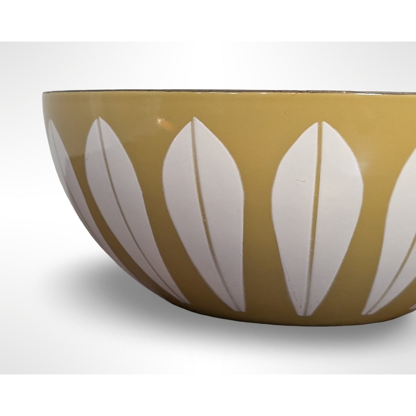 Vintage Cathrineholm Lotus Enamel Bowl 8" Butterscotch Mid Century Modern