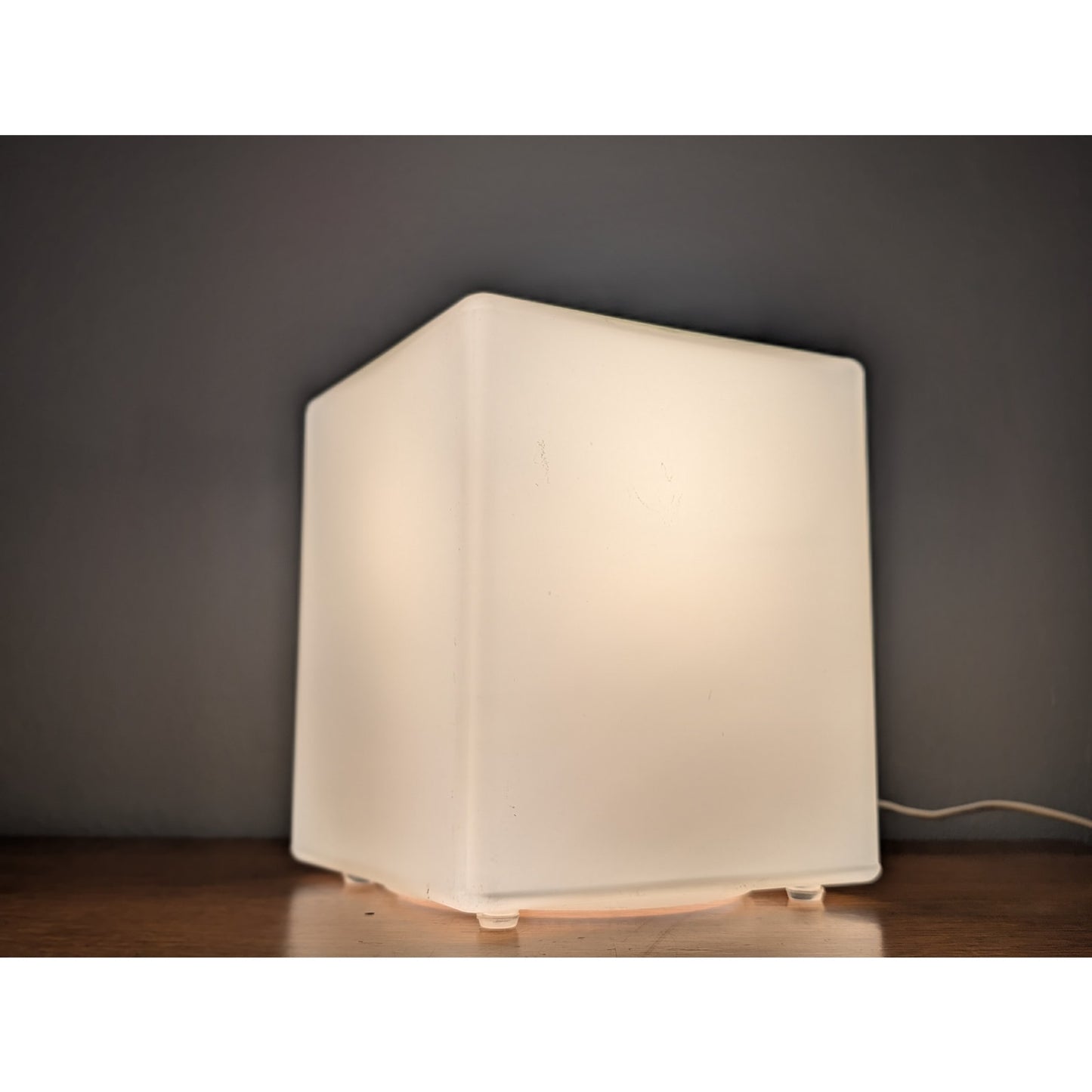 Rare Laurel Lamp Co Frosted Glass Cube Lamp Mid Century Modern 1970s Vintage