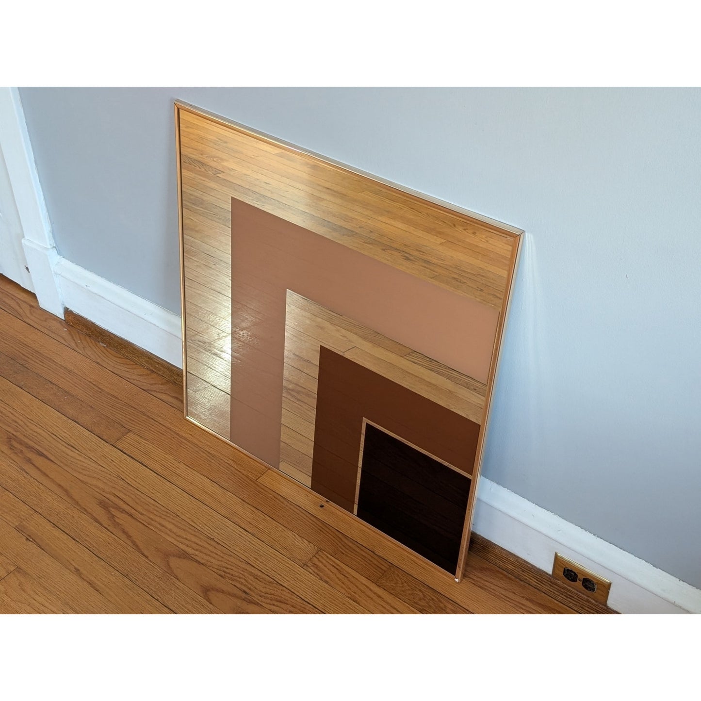 Vintage MCM Abstract Mirrored Wall Art 30x30 Mid Century Modern