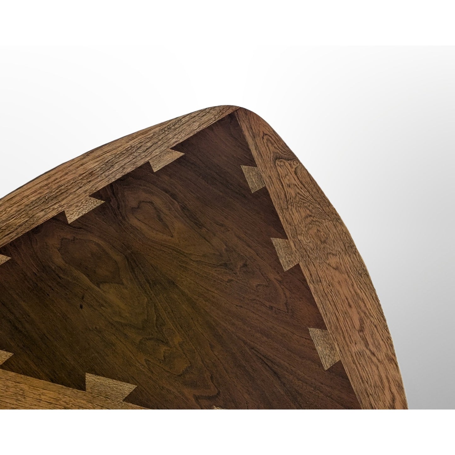 Lane Acclaim Guitar Pick Side Table Mid Century Modern Walnut Dovetail Inlay