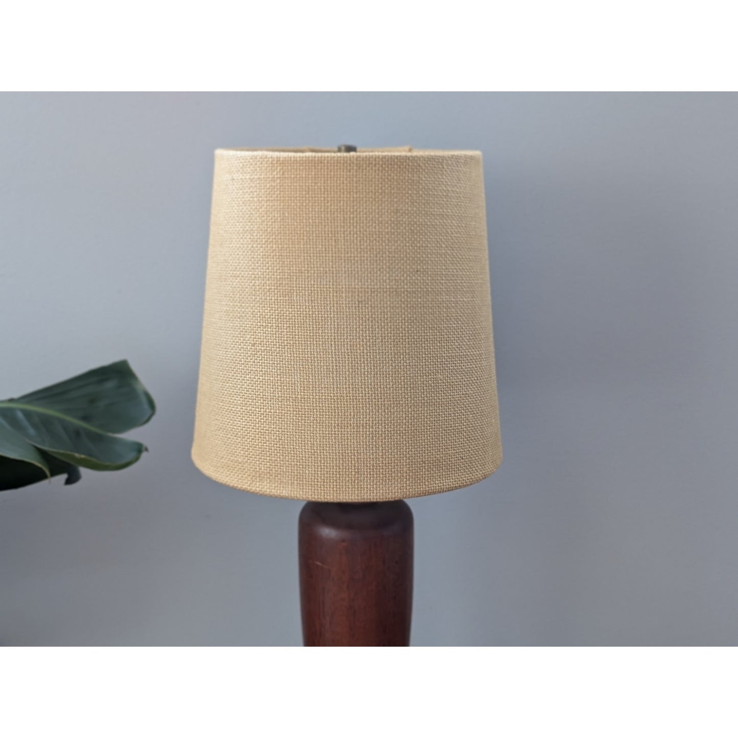 Vintage Mid-Century Modern Solid Teak Lamp with Shade