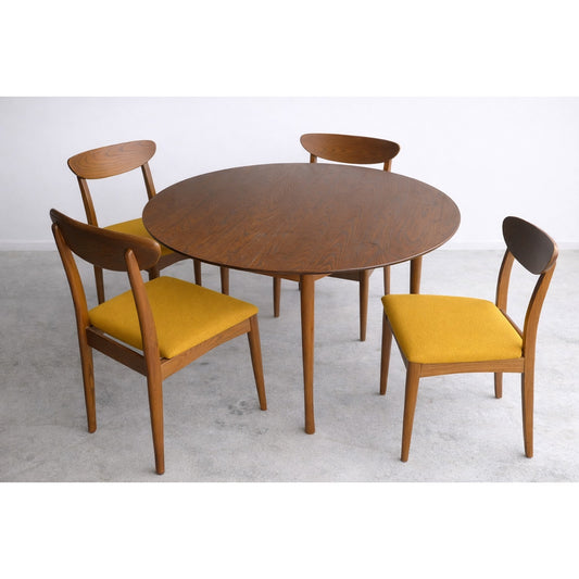 Heywood Wakefield Mid Century Modern Oak Dining Set Table & 4 Chairs Mid Century