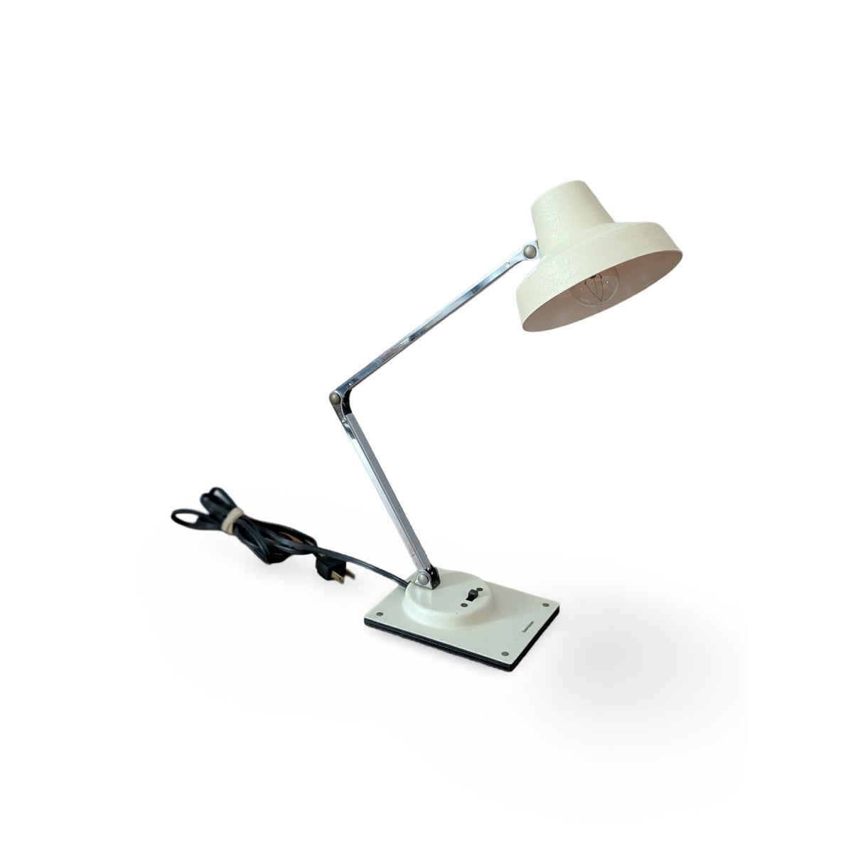 Vintage White Mid-Century Modern Tensor Desk Lamp with Articulating Head