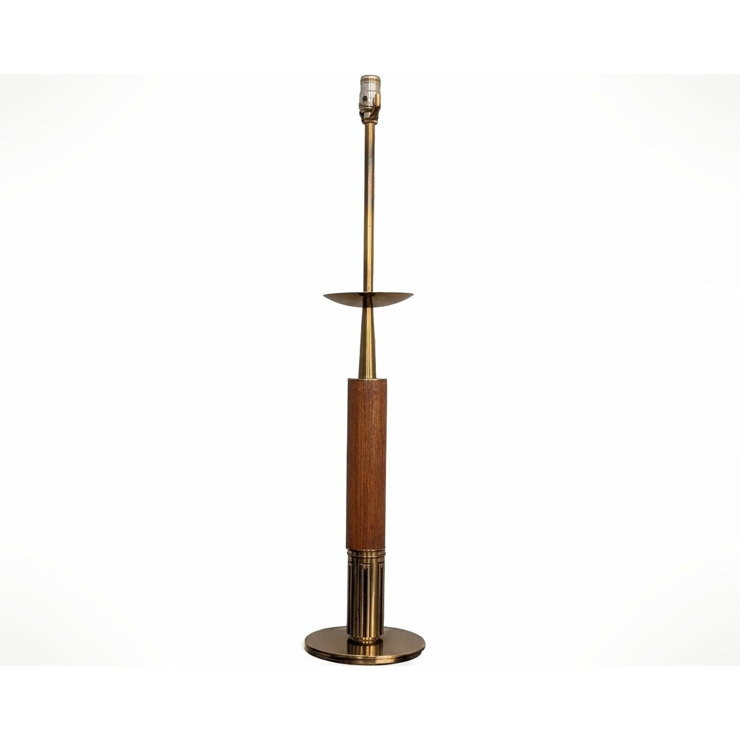 Rare Tommi Parzinger for Stiffel Brass & Wood Table Lamp Mid Century