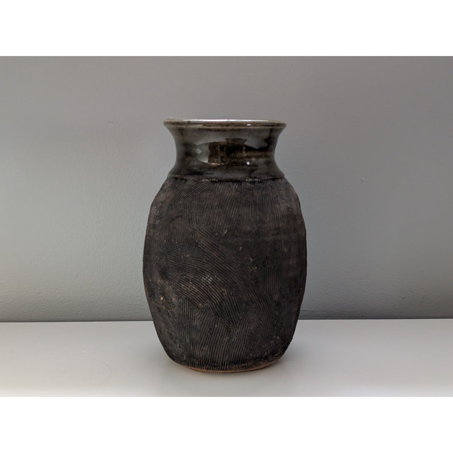 Vintage Mid Century Modern Studio Pottery Vase Signed Lambert, '68 Nice Texture