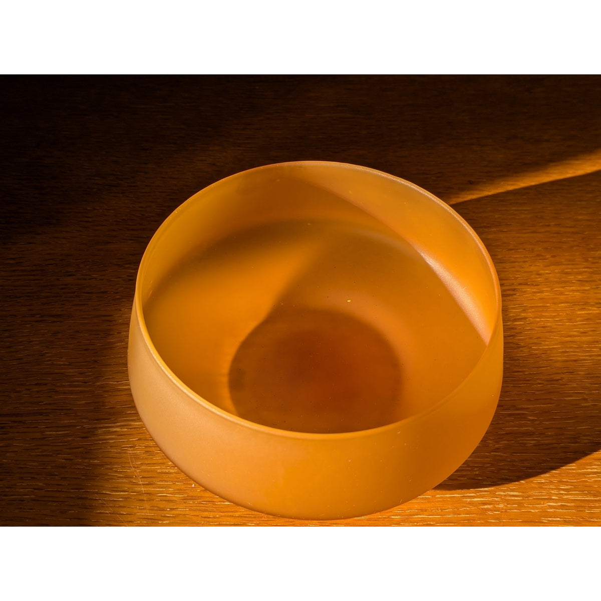 Mid Century Modern Satin Amber Apothecary Jar with Lid – Art Glass Vintage — additional view 6
