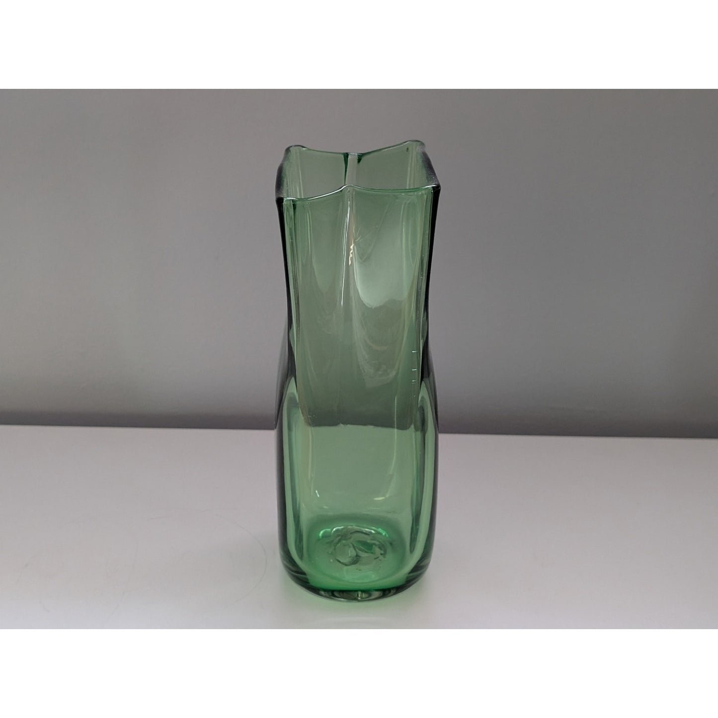 Vintage Blenko “Paper Bag” Vase in Green, Mid-Century Modern
