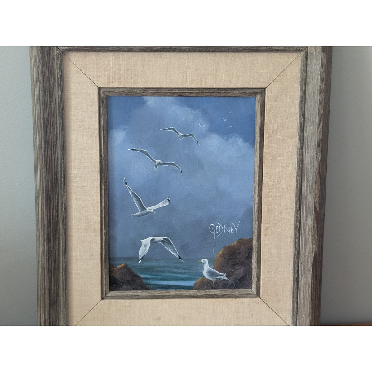 Vintage Mid-Century Modern Original Oil Painting – Signed "Gedney" — additional view 4