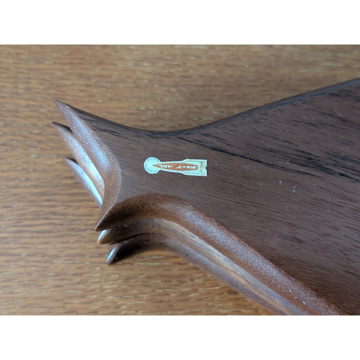 Vintage Set of 4 Jet Line Wood Fish Snack Tray Coasters - Mid-Century Modern — additional view 5