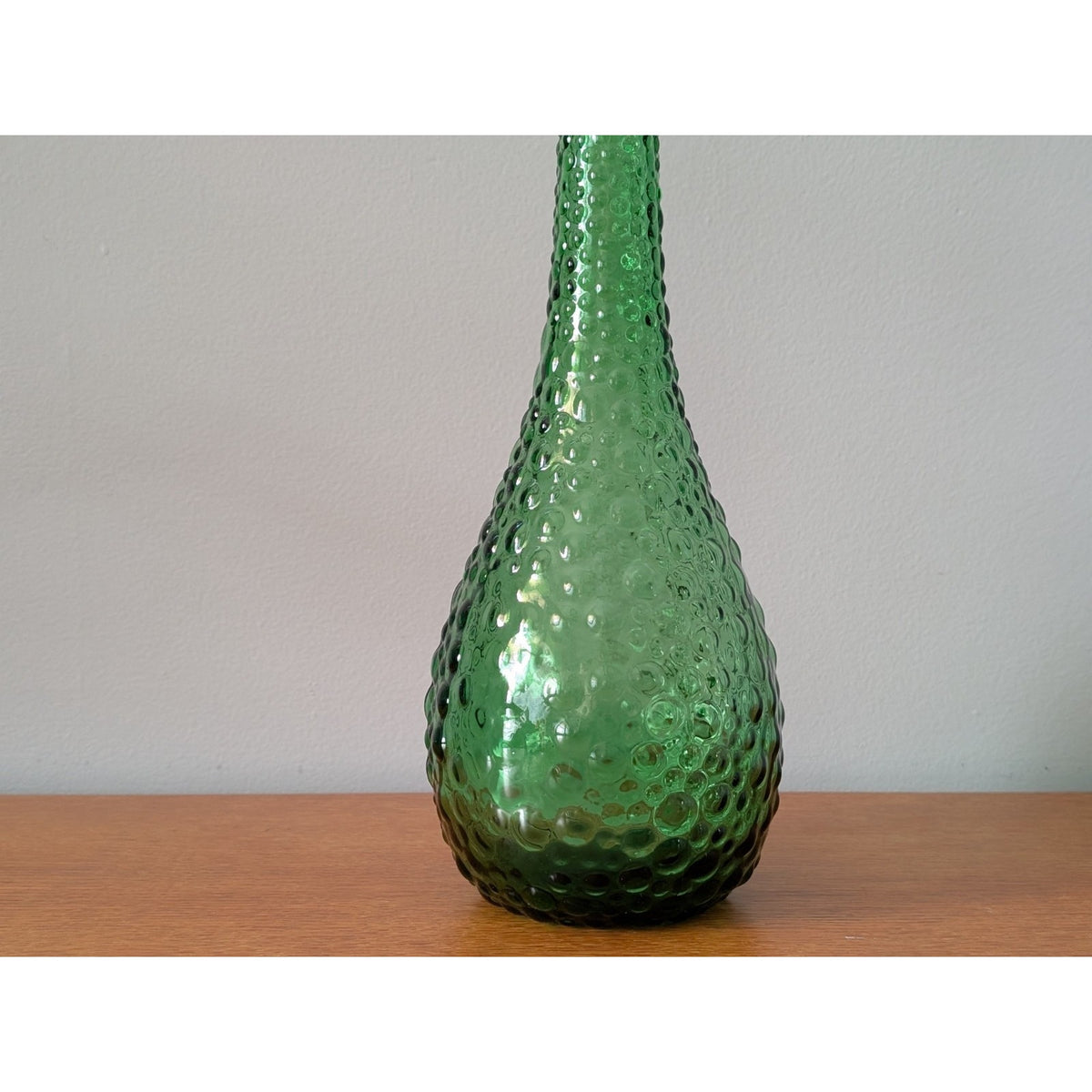 Vintage Mid-Century Modern Empoli Green Hobnail Genie Bottle Decanter – Italy — additional view 5