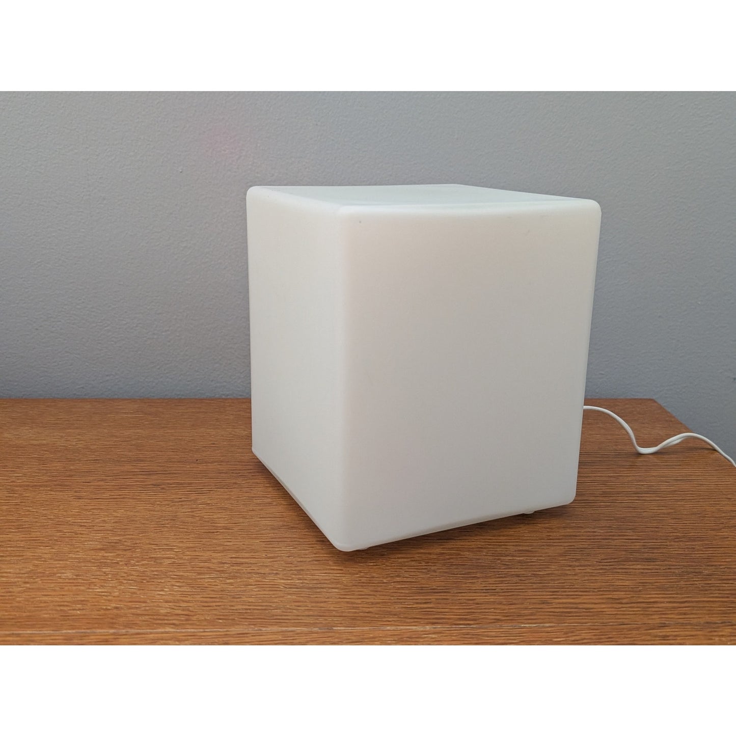 Rare Laurel Lamp Co Frosted Glass Cube Lamp Mid Century Modern 1970s Vintage