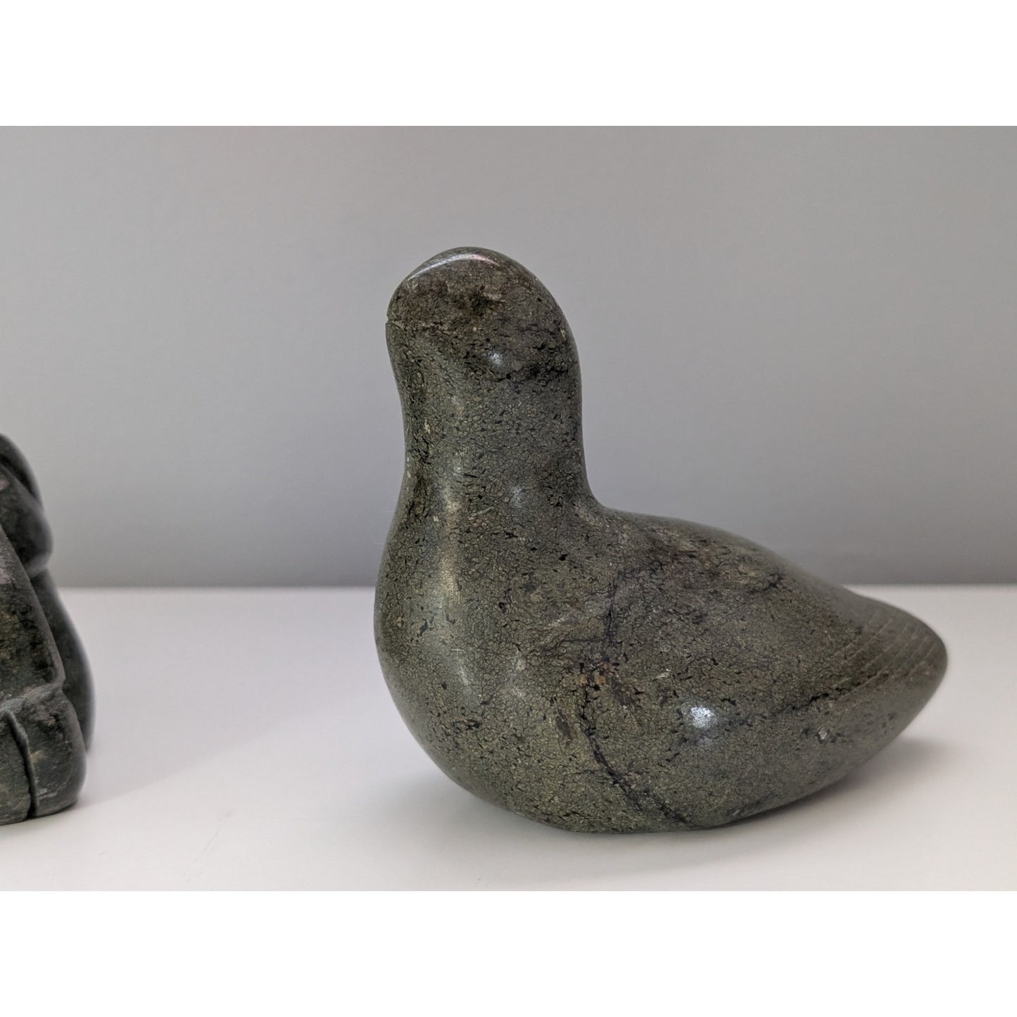 Vintage Canadian Inuit Soapstone Carvings – Set of 2, Seal and Mother with Children