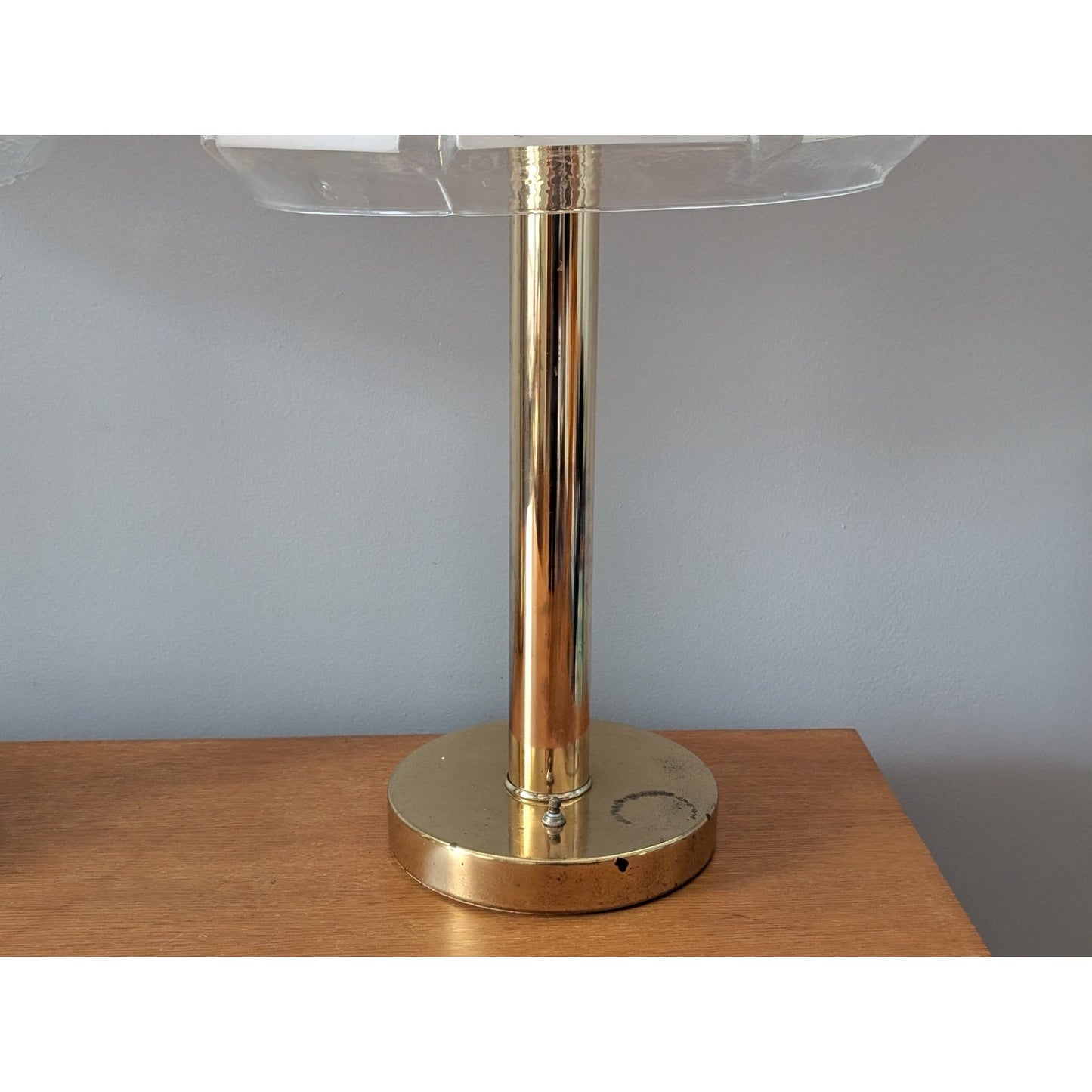 Pair of Vintage Clover Table Lamps with Frosted Mushroom Glass Shades