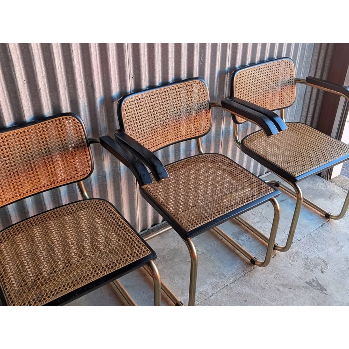 Set of 3 Vintage Mid Century Modern Cesca Chairs Made in Italy