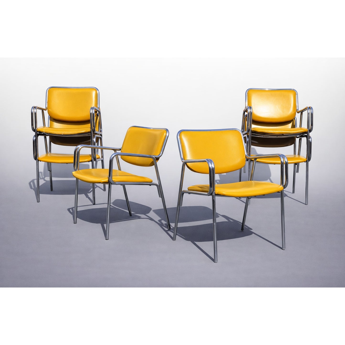 Set of 6 Chrome Mid Century Modern Chairs Custom Upholstery Included