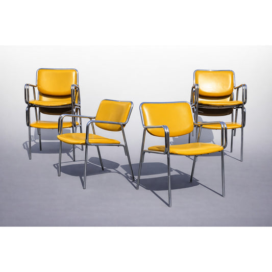 Set of 6 Chrome Mid Century Modern Chairs Custom Upholstery Included
