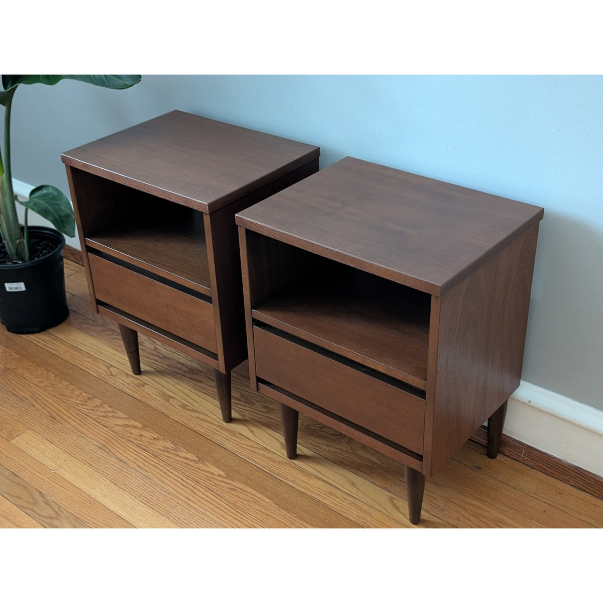 Pair of Restored Mid-Century Modern Nightstands by Bassett - Vintage Elegance — additional view 3