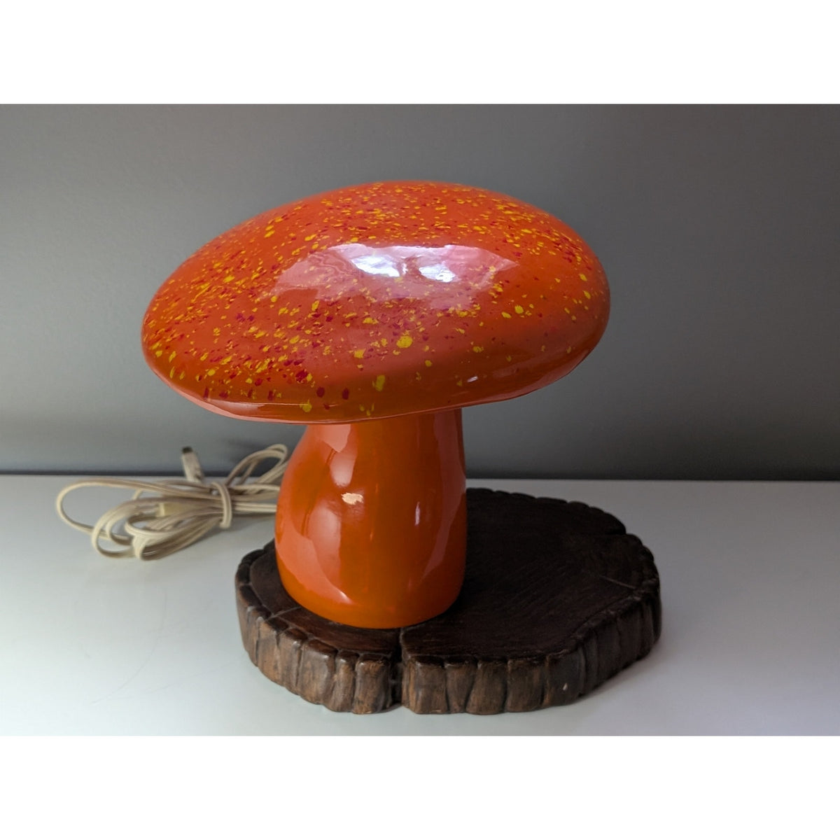 Vintage Mid-Century Modern Pottery Mushroom Lamp, One-of-a-Kind — additional view 8