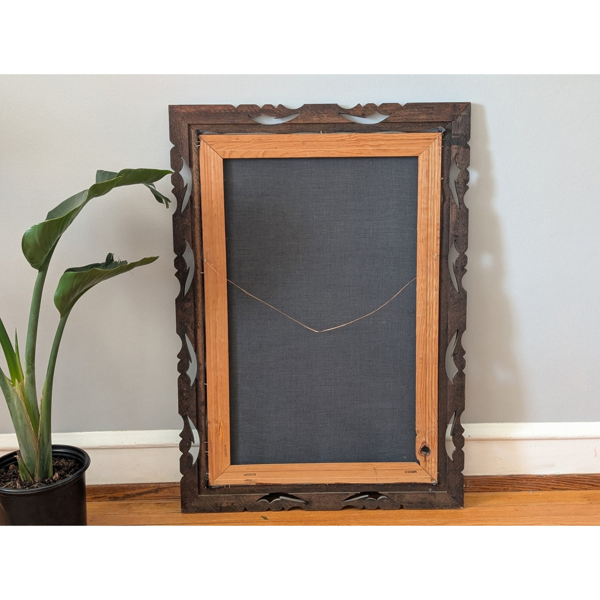 Large Vintage Crying Elvis Black Velvet Painting with Wood Frame — additional view 5