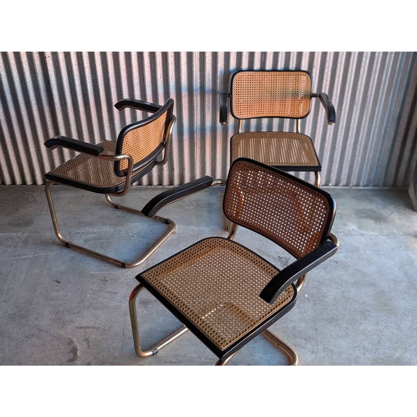 Set of 3 Vintage Mid Century Modern Cesca Chairs Made in Italy