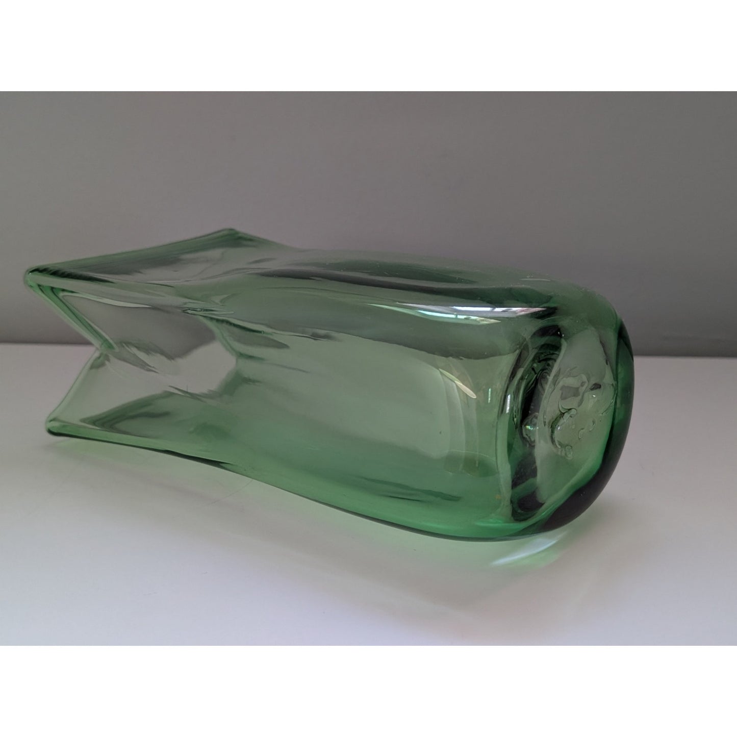 Vintage Blenko “Paper Bag” Vase in Green, Mid-Century Modern