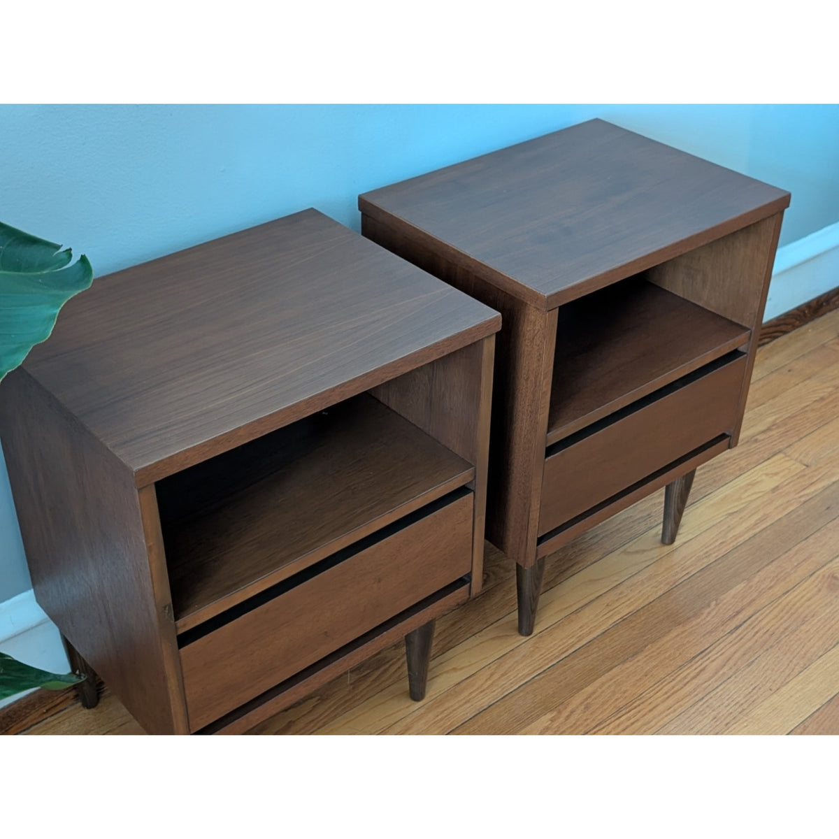 Pair of Restored Mid-Century Modern Nightstands by Bassett - Vintage Elegance — additional view 2