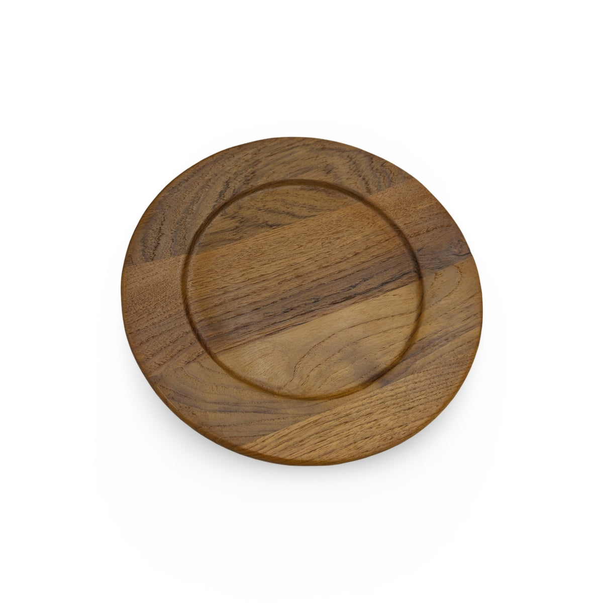 Set of 6 Vintage Mid-Century Modern Teak Plates - 11.5" Diameter — additional view 3