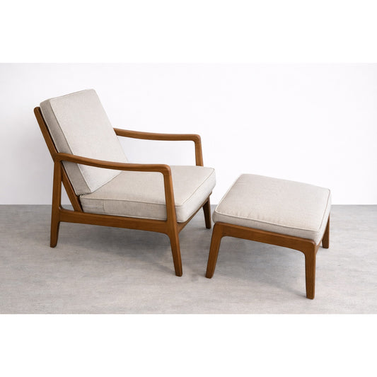 Ole Wanscher FD109 Danish Modern Lounge Chair & Ottoman, Mid Century Modern