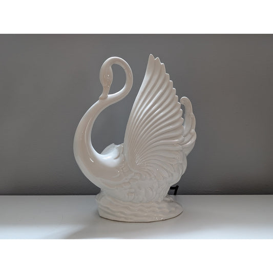 Vintage Mid-Century Modern Maddox of California Swan TV Lamp & Planter