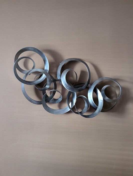 Curtis Jere "Continuity" Brushed Steel Wall Sculpture – Artisan House, 41" x 22"