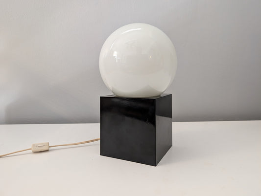 Coolest Mid-Century Modern Lucite and Glass Globe Desk/Table Lamp – 10" Tall