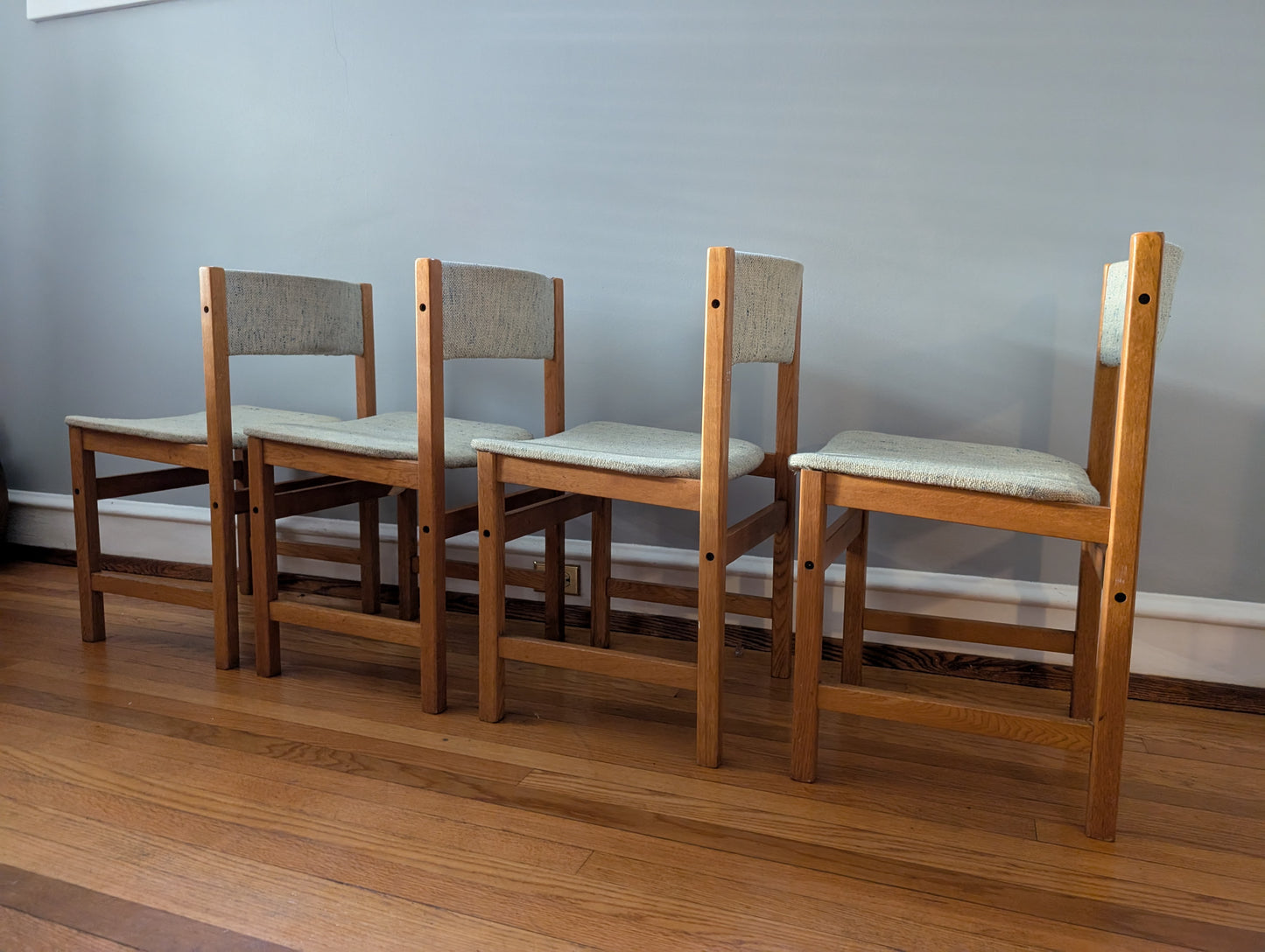 Set of 4 Mid-Century Modern Danish Oak Dining Chairs by BRDR Furbo