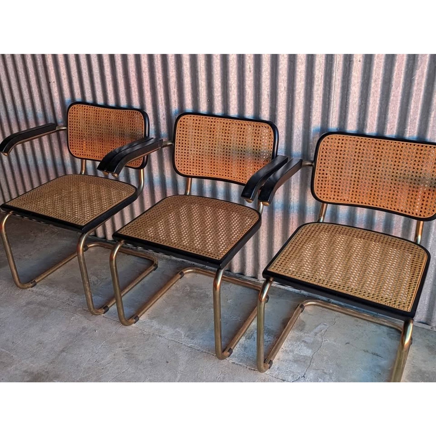 Set of 3 Vintage Mid Century Modern Cesca Chairs Made in Italy