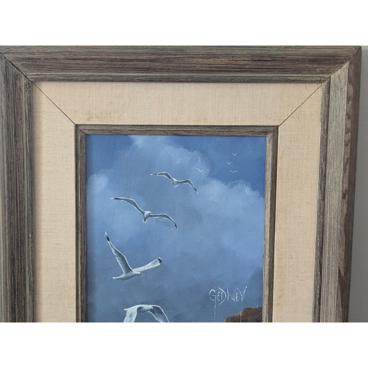 Vintage Mid-Century Modern Original Oil Painting – Signed "Gedney" — additional view 2